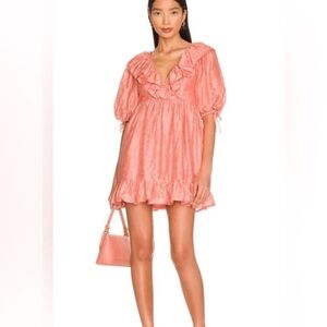 Tularosa Anthropology NWT Small Hailey Mini Fairy Fairycore Dress Babydoll Coral